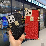 New Casing Oppo A15 A52 A92 F7 F9 F11 Pro F5 F3 A77 A73 A9 Fashion Street Luxury Brand Bling Glitter Flash powder Square Phone Case Cover