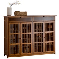 Shoe Cabinet Simple Bamboo Multi-layer Shoe Rack Home Dustproof Entryway Storage Cabinet (zy) 50DG R