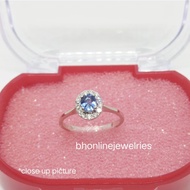 375 White Gold Stone Ring-Size 11
