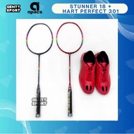 Apacs STUNNER SAVINGS PACKAGE 18 RACKET 35LBS Free Shoes