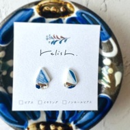 【再販】金繼 海陶 天然石 青金石 黃水晶 耳環 耳夾 無耳洞耳環 藍色 淺藍 水藍 黃色 金色