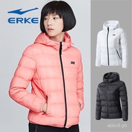 Hongxing Erke Down Jacket for Women, Hooded Warm Coat, New Winter Windproof Cotton Jacket, Short Wom
