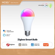 MOES Tuya Zigbee Smart LED Bulb Dimmable RGB C+W Colors 14W E27 2700K-6500K Smart Life App Remote Co