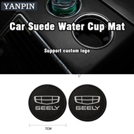 GEELY Car Suede Cup Mat Azkarra Emgrand Coolray X50 Okavango