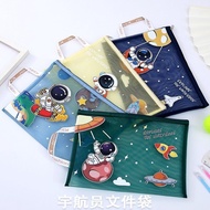 A4 Astronaut Transparent File Bag Zipper Durable Primary School Students Supplementary Course Inform