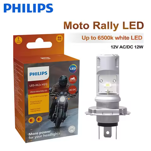 Philips HS1 LED Headlight Motor 6500K White Lamp LED Bright Motorcycle High Low Beam 12V PX43t Moto 