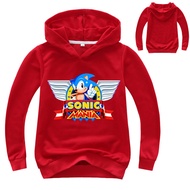 [In Stock] Adult Parent-child Hoodie Sonic The Hedgehog Comfortable Leisure Cartoon Cotton Blend Kid's Clothes Pullover Top Coat Anime Hoodies Boys Girls Autumn Girl Long-sleeved