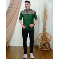 [ Best Quality] Gamis Batik Kombinasi Polos Terbaru 2023 Modern Couple