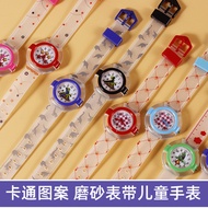 jam tangan budak perempuan jam tangan budak jam tangan Ready Stock PU Printed Children's Watch QQ Se