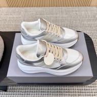 OXBJ HOGA ** 2026 Spring Summer New Style Genuine Leather Daddy Shoes Women Ultra-Light Thick-Soled 