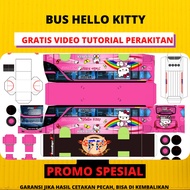 PAPERCRAFT / STIKER MINIATUR BUS TRUK LEMBARAN DIY BUS HELLO KITTY