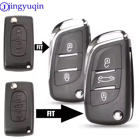 2 Button Modified Flip Folding Key Shell Case For CITROEN C2 C3 C4 C5 C6 For Peugeot 207 307 308 407