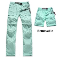 Seluar Cepat Kering Wanita Women Detachable Pants into Shorts for Outdoor Quick Dry Hiking Cycling T
