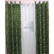 Quarter7 Curtains - Geena fabric - Pinky vines design - Green - PER PIECE OR PER SET