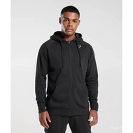 [GYMSHARK] CREST zip hoodie Fitness Autumn Winter Fleece Lining Jacket Men hoodie Zipper Sweatshirt