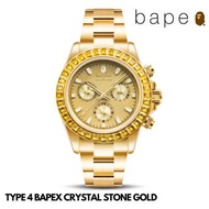 🇯🇵日本代購 A BATHING APE TYPE 4 BAPEX CRYSTAL STONE GOLD BAPEX 猿人手錶 Bape手錶 Bapex watch Bapex 1J70-187-016 生日禮物 聖誕禮物 情人節禮物 birthday gift Christmas gift