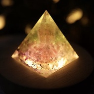 【畢業禮盒】五晶之塔奧剛金字塔小夜燈Orgonite黃水晶療癒能量