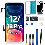 for iPhone 12/12 Pro Screen Replacement with Ear Speaker Proximity Sensor LCD Display 3D Touch Frame