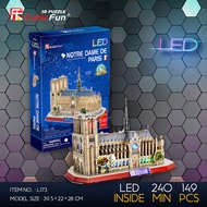 จิ๊กซอว์ 3 มิติ วิหารน็อทร์ ดามแห่งปารีส Notre Dame de Paris LED L173 แบรนด์ Cubicfun ของแท้ 100% สิ