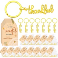 Henoyso Gold Thanksgiving Keychains Gift Employee Coworker Appreciation Thank You Cards Bag Keyring 
