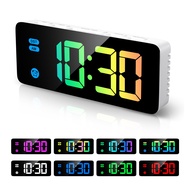 Brifit 5.8-inch RGB Alarm Clock LED color clock with DST automatic daylight saving time snooze funct