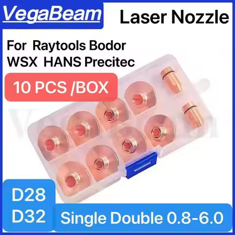 10PCS Fiber Laser Nozzle D28 D32 Single Double Layer BICO for Raytools Precitec WSX Bodor HANS BOCI 