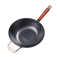 HANAKO Japan imported the Original Hand-made iron wooden handle wok hand beat iron wok healthy without coating