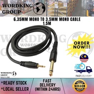 6.35MM MONO TO 3.5MM MONO CABLE 1.5M (6412-1.5M)