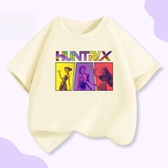 【220G 100%Cotton T-shirt】 NELLY Kids Kpop Demon Hunters Cartoon Characters Printed Short Sleeve Summ