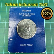 B127 duit syiling Rm20 perak silver duit syiling peringatan duit syiling Rm20 duit syiling lama bara
