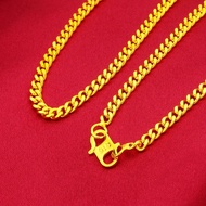Chain Gold 916 Original Pearl Necklace Women Fashionable Simple Couple Necklace Men Pendant Chain Je