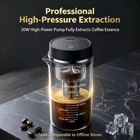 Waterproof Iced Coffee Machine Portable Cold Brew Iced Coffee Maker With Sealed Waterproof Design An