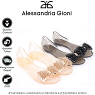 Ag-princess Summer Beaded Flat Jelly Shoes Bead/ Jelly Shoes For Women Diamond Mute 4457 Import