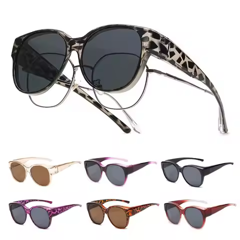 Fashion UV Protection Driving Sunglasses Y2K Retro Fit Over Sunglasses Round Frame Wear Over Glasses