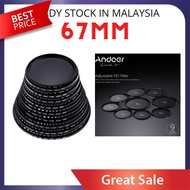 [ Local Ready Stock ] Andoer 67mm ND Fader Neutral Density Adjustable ND2 to ND400 Variable Filter f