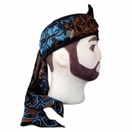 iket udeng blangkon sunda jawa motif batik biru lipat praktis jadi totopong kliwir tutup murah