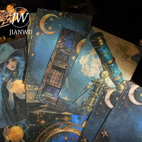 JIANWU Magic World Series Vintage Flower Character Landscape Collage Decor Material Paper Creative D