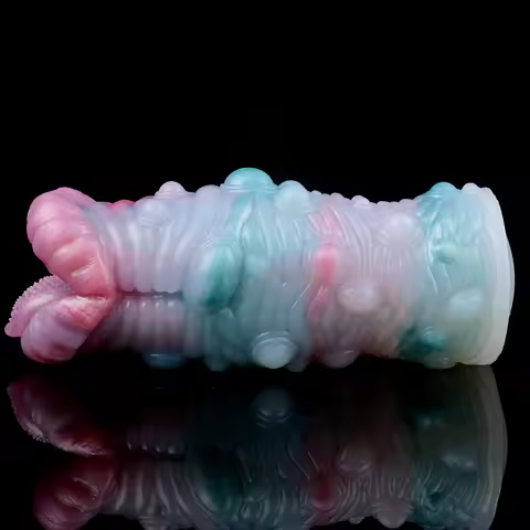 GEEBA Pink Cyan Monster Masturbator Lifelike Mouth Stroker For Men Fantasy Male Masturbator Cup Pock