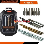 MATA Drill Bit Screwdriver Set 16pcs Drill Screwdrive Bit Black & Decker A7186-XJ