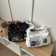 Itabag Star Print Shoulder Bag Transparent Front Pocket Butterfly Decoration Cute Decoration Decorat