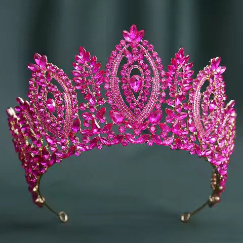 KMVEXO Baroque Crystal Jewelry Wedding Crowns Queen Princess Large Bridal Tiaras Crown Pageant Miss 
