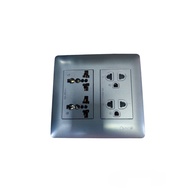 Omni Duplex Universal Outlet with Duplex Universal Outlet with Ground Designer Series Graphite