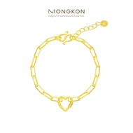 Mongkon Gold ทองคำแท้บริสุทธิ์สูง 96.5% สร้อยข้อมือ 1 สลึง The Follow Heart Lock