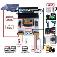 ชุดนอนนาโซล่าเซลล์3500W 12V/24Vชาร์จเจอร์30A อินเวอร์เตอร์3000วัตต์ pure sine wave inverterเพียวซายแ