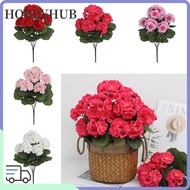 HOBBYHUB Begonia Artificial Flower, Desktop Ornament Silk Petals Simulation Geranium Flower, Creativ