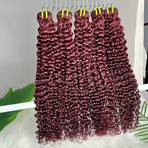 #99j Burgundy Color Human Hair 100 Grams Double Weft 100% Vietnamese Raw Virgin Hair Weaving Extensi