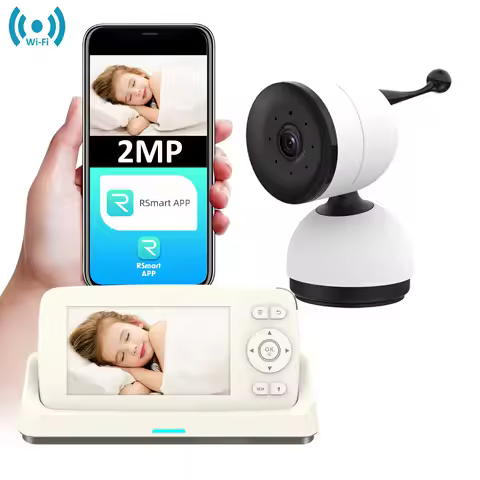 5-inch HD Display Smart WiFi Baby Monitor 1080P PTZ Camera 2-Way Talk Night Vision Touchable Play Lu