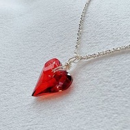 | 烈焰之心 | 絕版施華洛世奇水晶愛心 純銀項鍊 高貴 迷人 禮盒