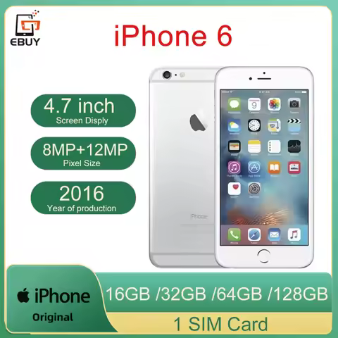 Original Apple iPhone 6 16GB 64GB 128GB 4.7" Display 4G LTE Mobile Cell Phone 8MP IOS Fingerprint Un
