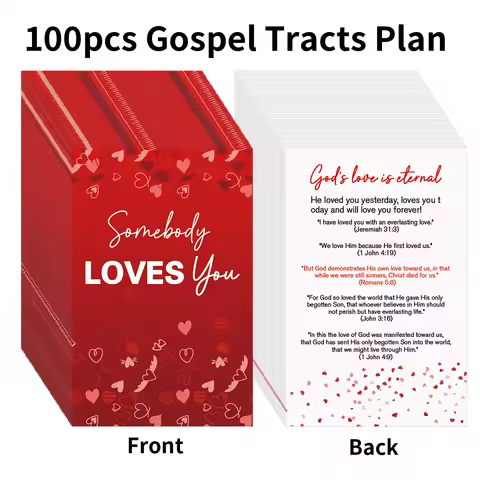 100pcs Red Gospel Tract Card Plan Cards For Prayer Salvation Tracts Christian Evangelism Scripture C